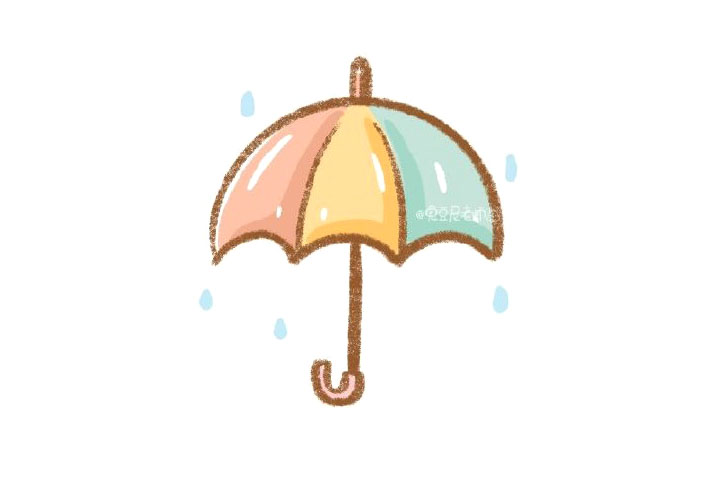 彩虹小雨伞怎么画