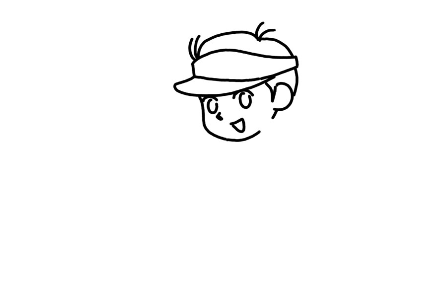 运动人物简笔画 打羽毛球的小女孩怎么画-图2