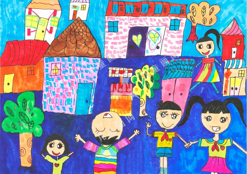 快乐的孩子们-儿童画作品