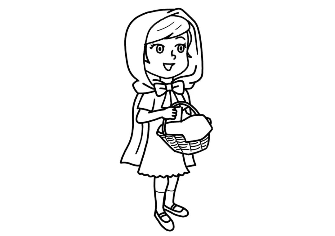 童话故事简笔画 小红帽简笔画-图5