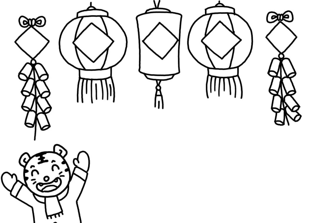 2022虎年元旦贺卡简笔画-图3