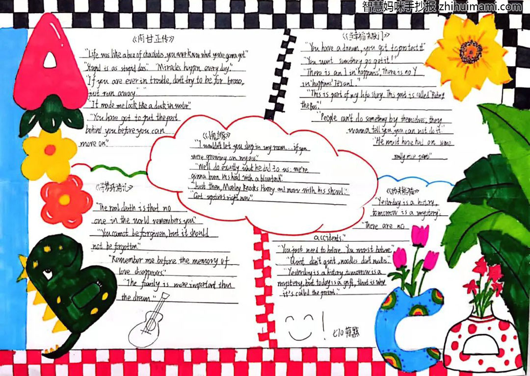 以“英语电影金句”为主题的英语手抄报（一等奖）-图5