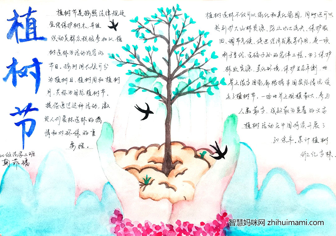 五年级植树节手抄报绘画（4张）-图4