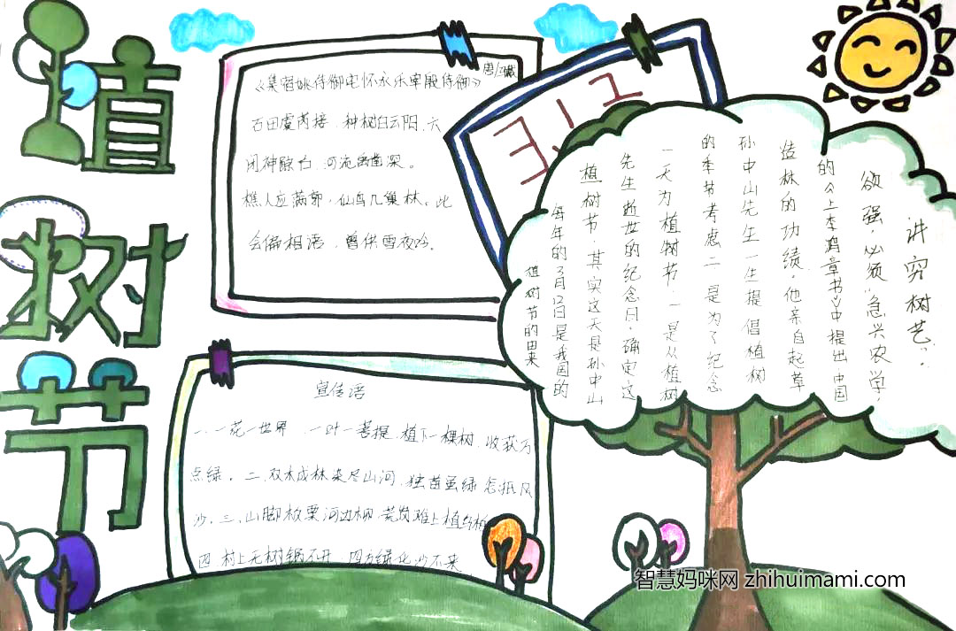 四年级3.12植树节手抄报绘画作品（13张）-图10
