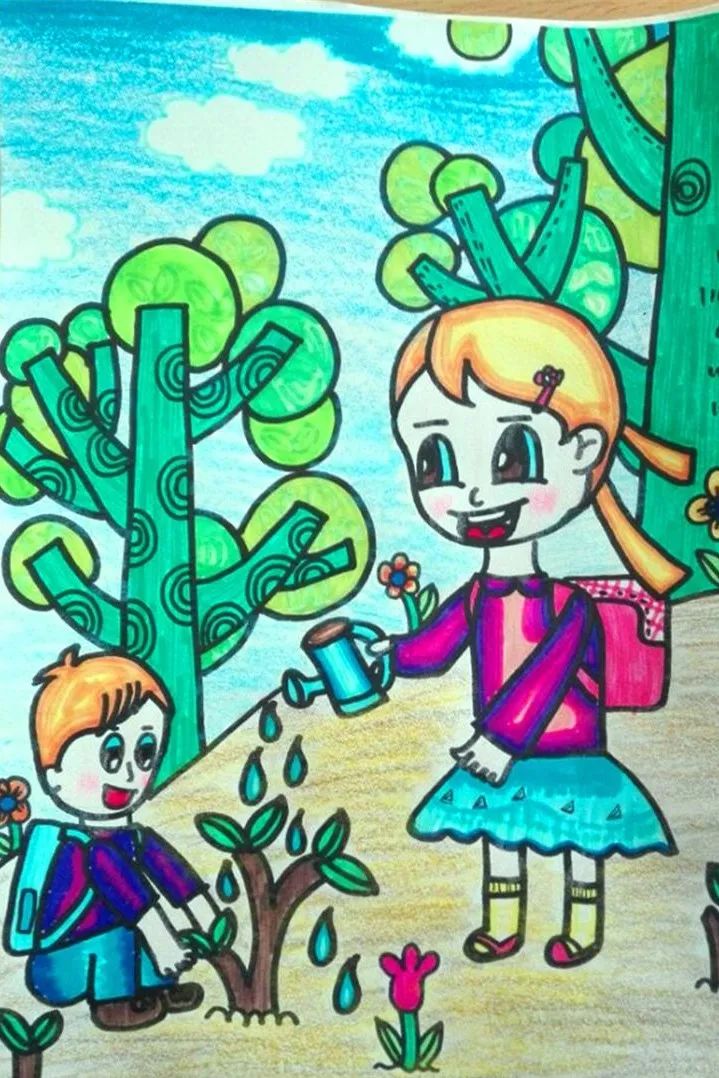 3.12植树节创意儿童绘画素材-图7