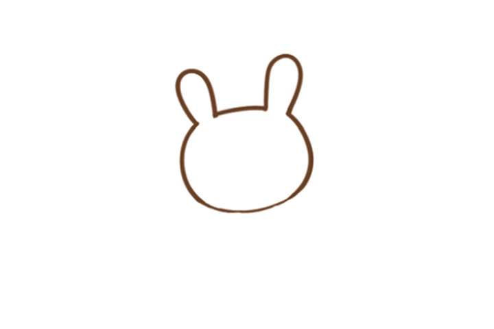 步骤1：画出头部轮廓。