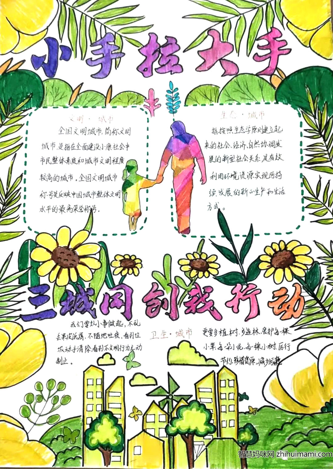 关于共创文明城市的主题手抄报简单好画-图2