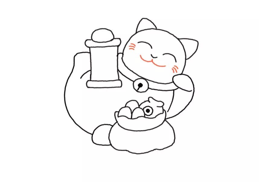 可爱又吉祥的萌物招财猫怎么画-图5