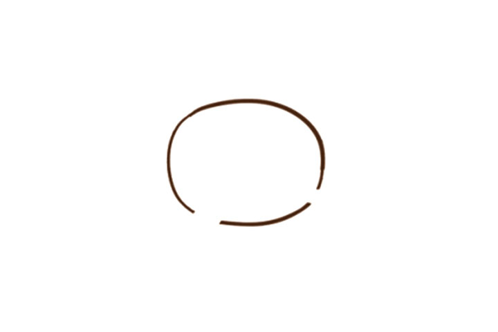 步骤1：画出圆圆的身体。