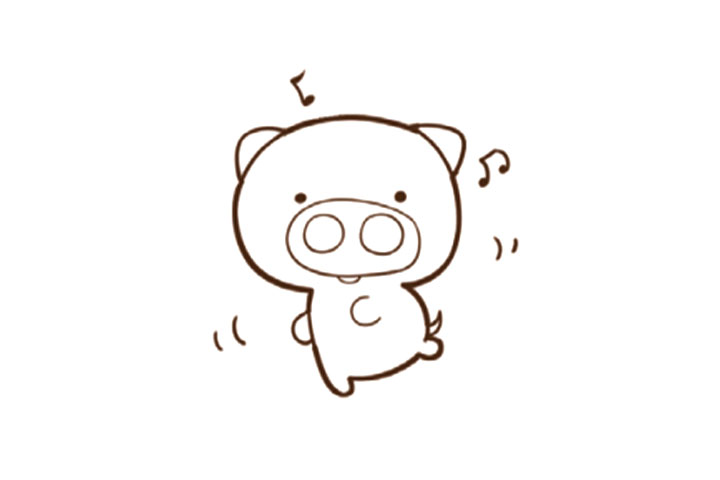 步骤4：画出手和耳朵。