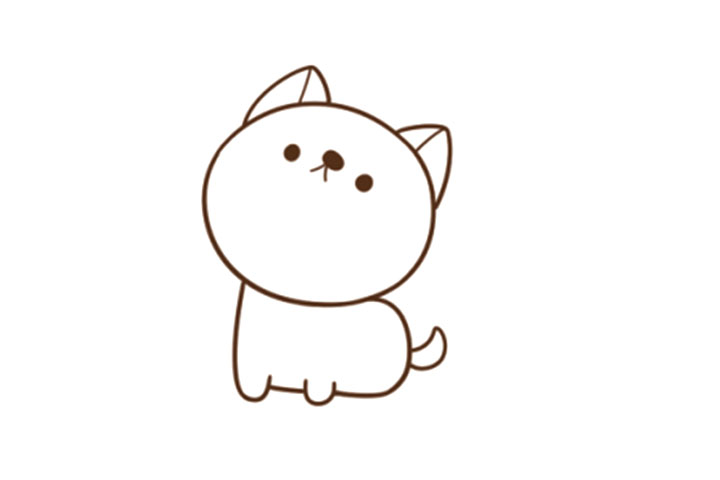 步骤4：画出摇摆的尾巴。