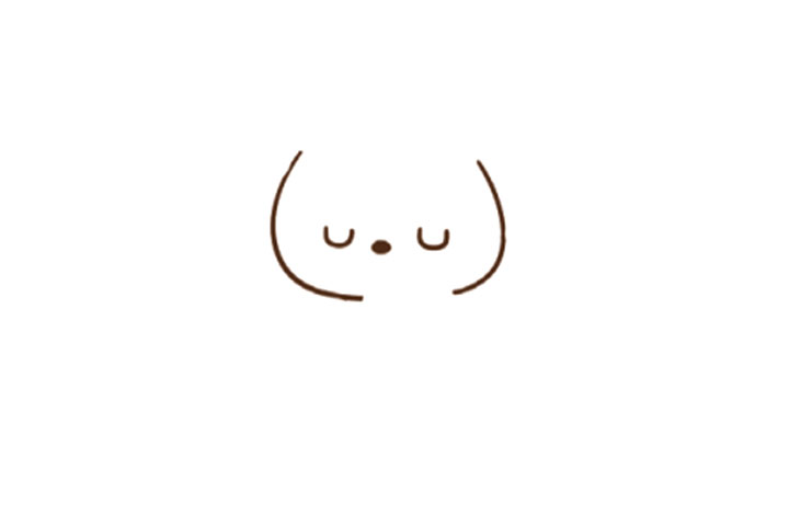 步骤1：画出闭眼的表情。