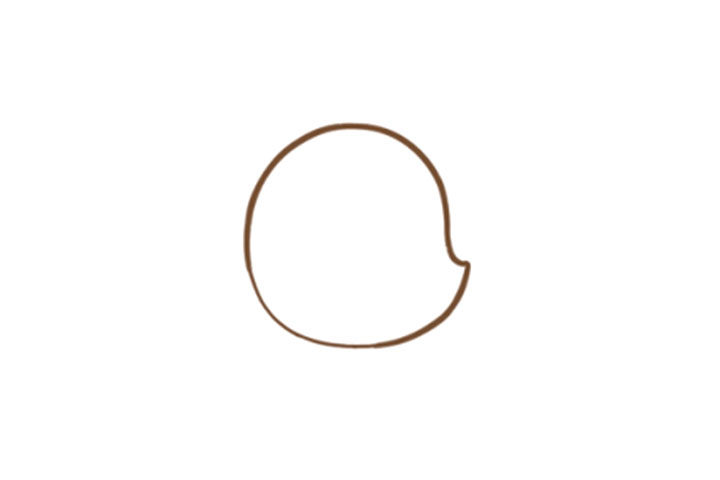 步骤1：画出小鸡的外轮廓。