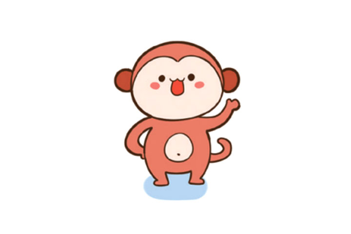 十二生肖简笔画 申猴画法二