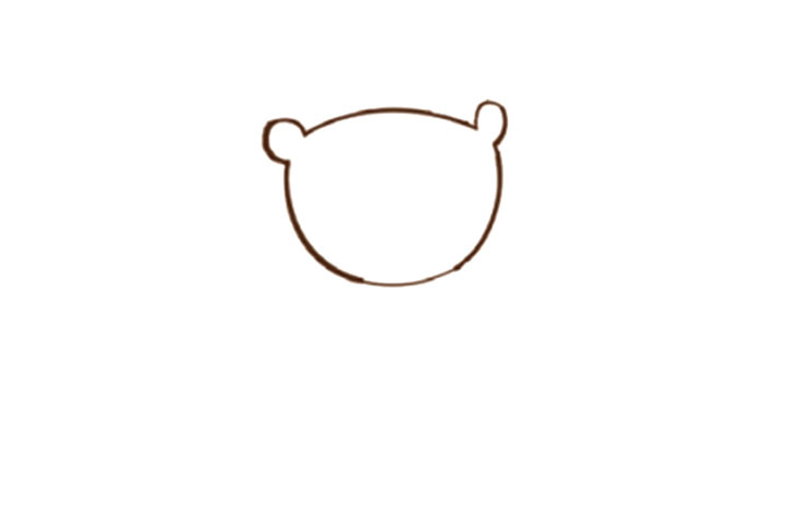 步骤1：画出头部的轮廓。