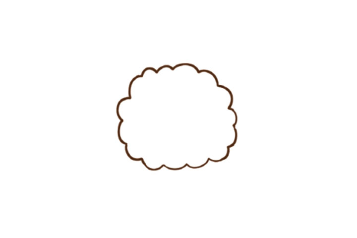 步骤1：画云朵一样的身体。