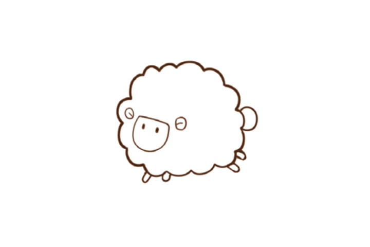 步骤3：画出五官、四肢。