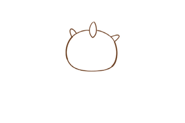步骤1：先画出头部的轮廓。