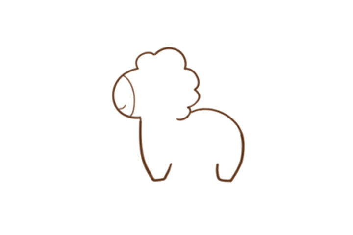 步骤2：画出前后脚的轮廓。