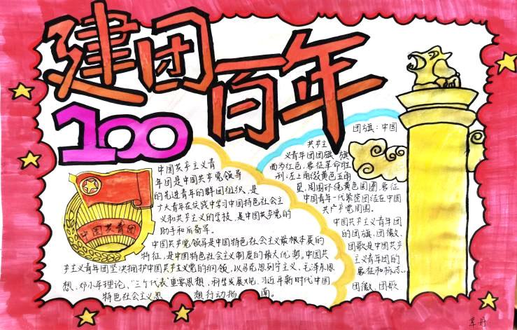 8张喜迎建团百年的手抄报-图4