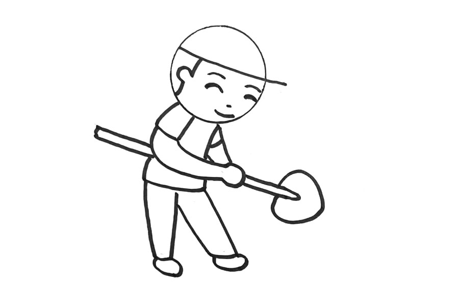 植树人物简笔画画法-图3