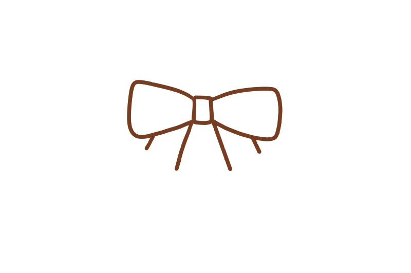 萌萌的女神节素材 蝴蝶结简笔画-图3