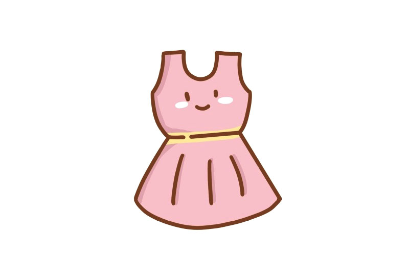 萌萌的女神节素材 小美裙简笔画