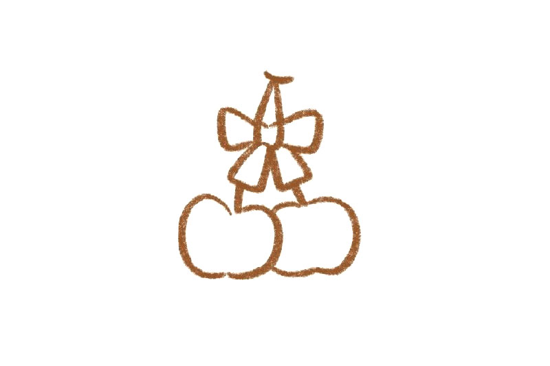 小可爱樱桃简笔画画法-图2