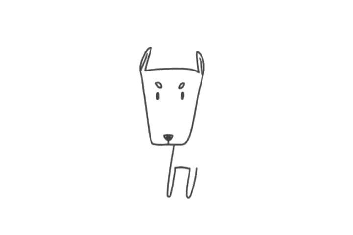 简单小狗简笔画 杜宾犬怎么画-图3