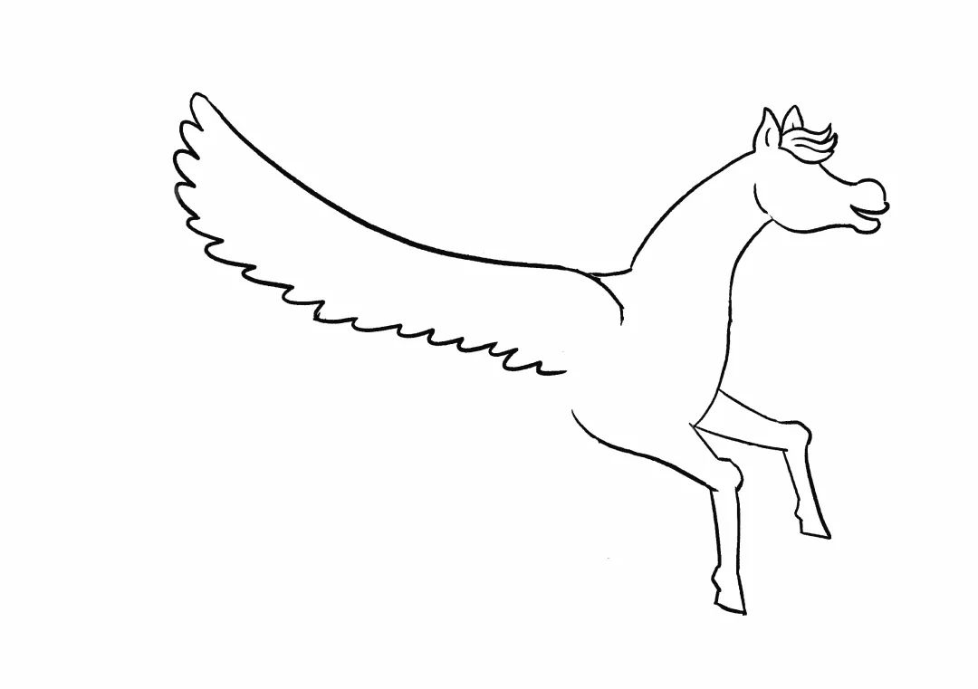 神话故事简笔画 奇幻生物天马怎么画-图3