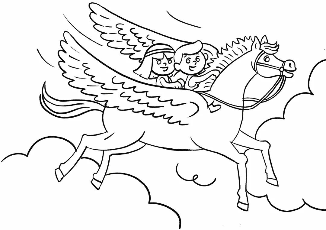神话故事简笔画 奇幻生物天马怎么画-图7