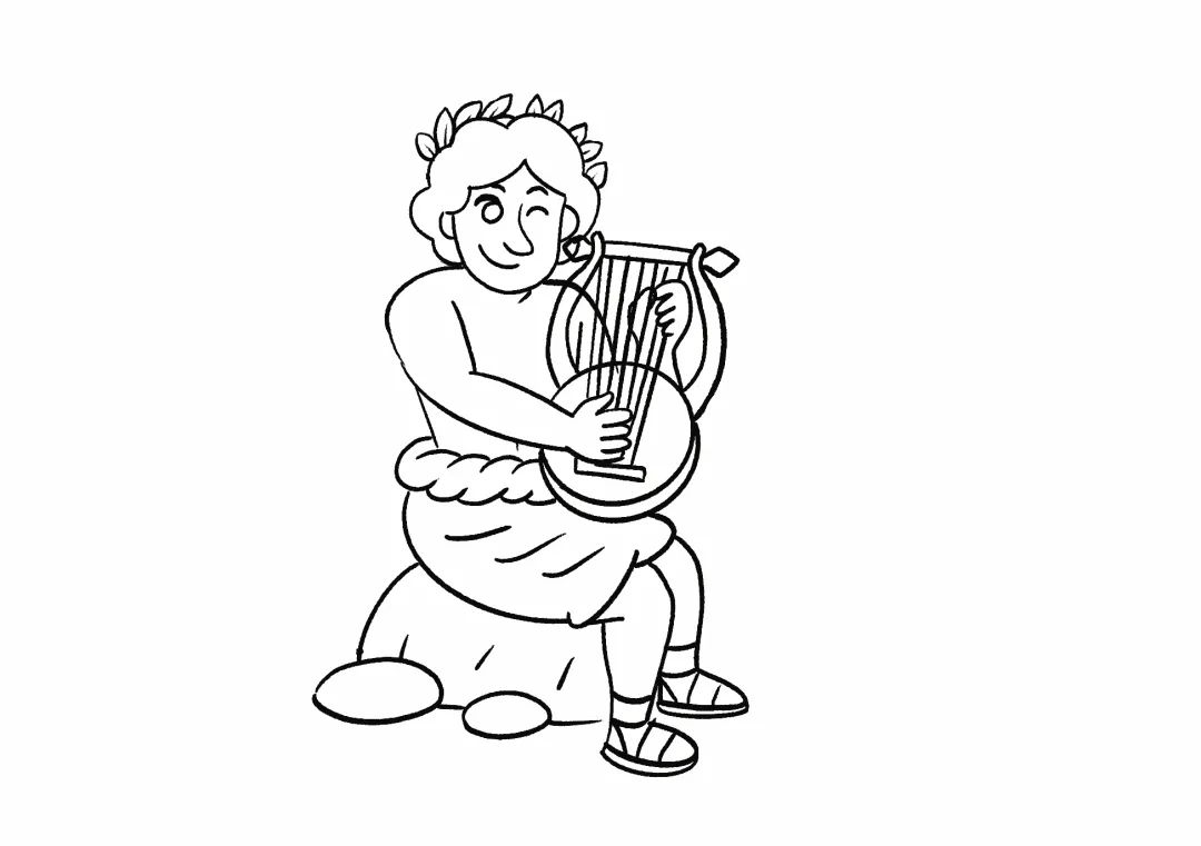 神话故事简笔画 预言之神阿波罗怎么画-图4