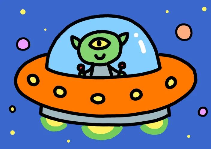 外星飞碟怎么画