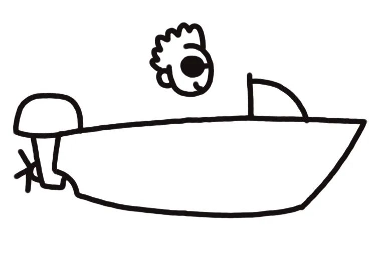 超简单水上快艇怎么画-图3