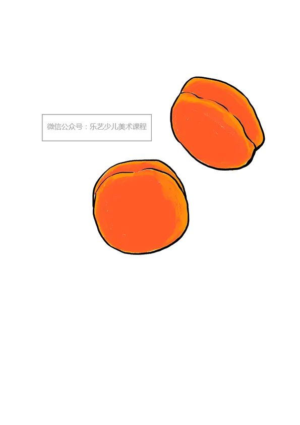 步骤2：然后，我们对柿子进行勾线、上色。