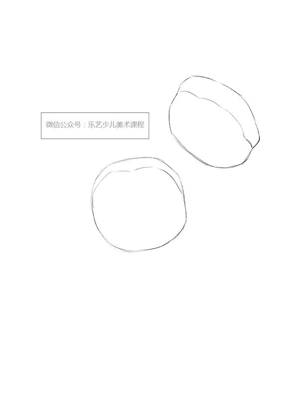 步骤1：首先我们用铅笔画出柿子的轮廓。