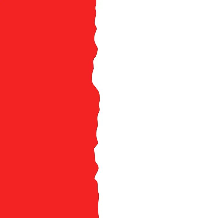 步骤1：首先我们在一块正方形画纸上粘贴一块红色硬卡纸，其中一个边缘可以处理成不规则状，（手撕效果）作为绘画的基础。