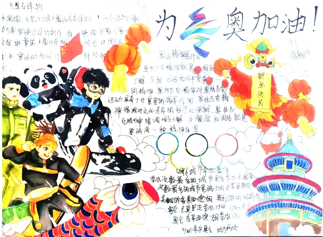 2022冬季奥运会手抄报绘画（10张）-图6