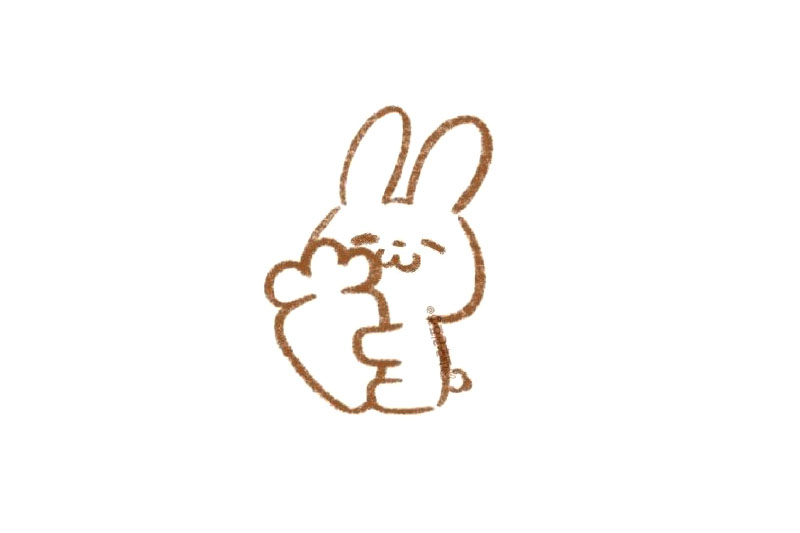超萌胡萝卜小兔子怎么画-图3