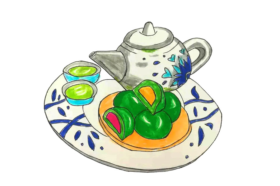 清明节青团怎么画