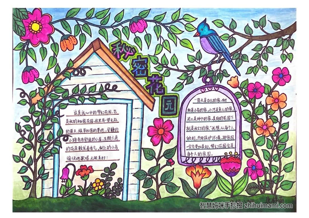 秘密花园手抄报绘画一等奖（9张）-图1