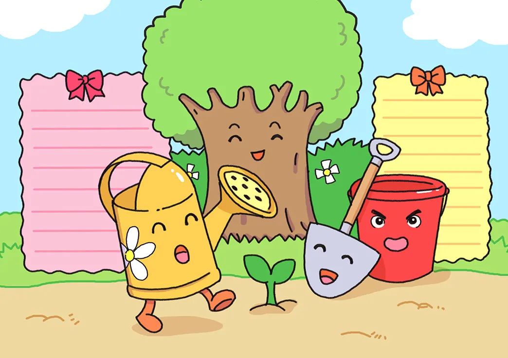 简单植树主题手抄报画法步骤