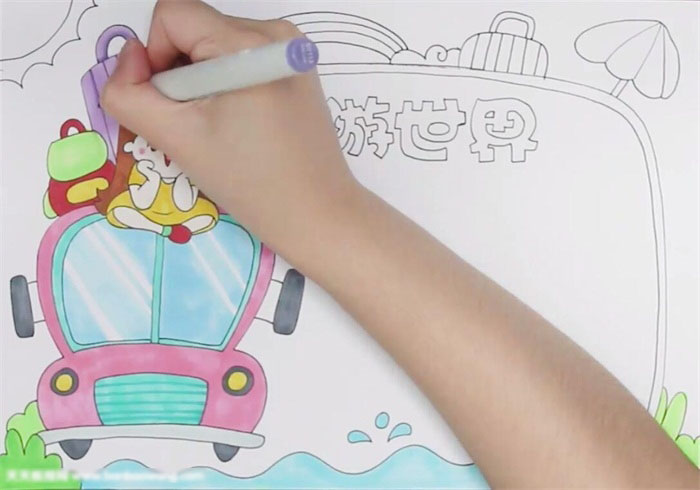 环游世界手抄报简单好画-图3