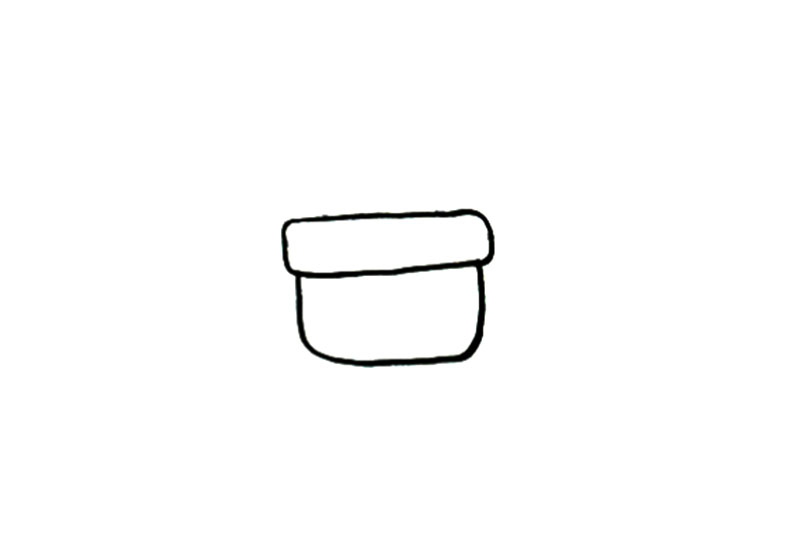 步骤1：画出花盆轮廓。