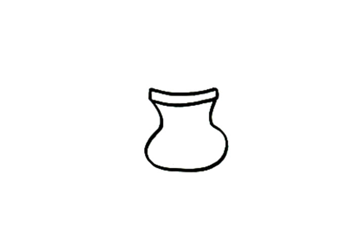 步骤1：画出花盆轮廓。