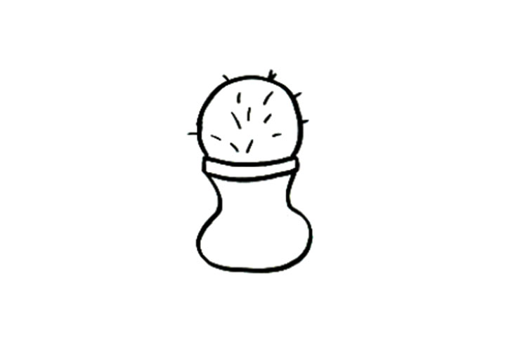 步骤2：画出仙人球。
