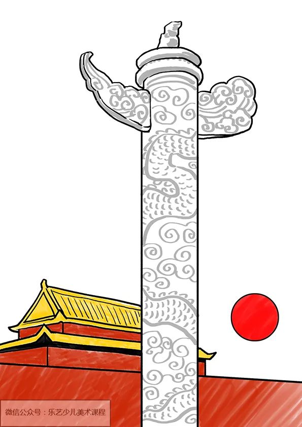 步骤3：接下来我们依次开始给画面的各个元素涂色。