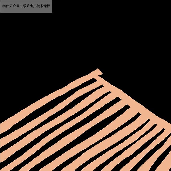 步骤1：首先我们把牛皮纸撕成的纸条，在黑色正方形卡纸上排列成上图的样子。