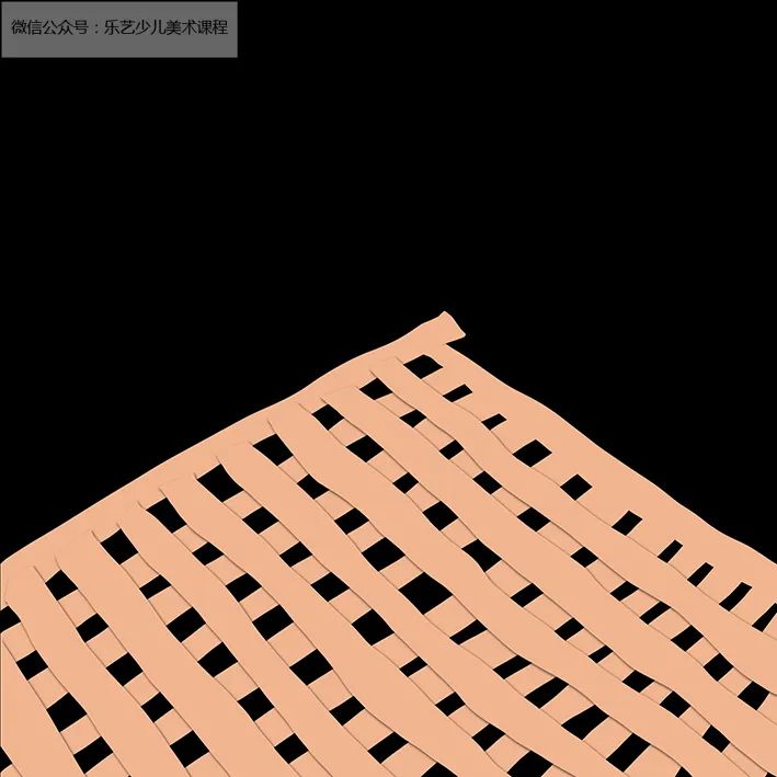 步骤2：再用牛皮纸撕成的纸条，换个方向排列。