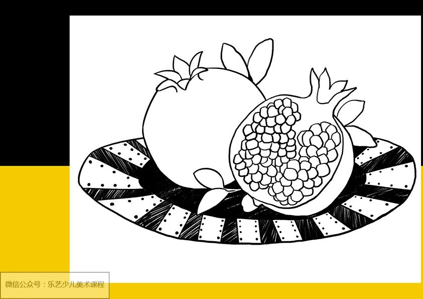 步骤3：接下来我们用勾线笔给铅笔草图勾线，并绘制托盘上的装饰图案。